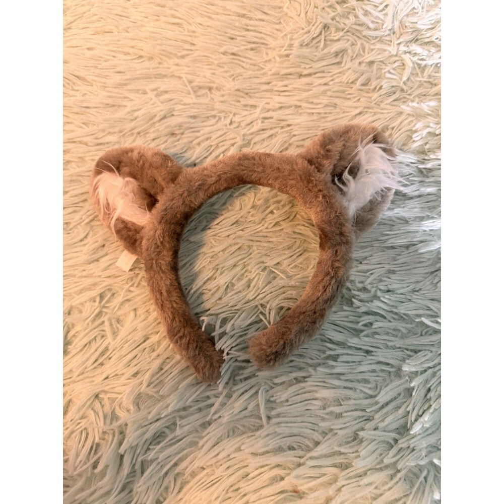 Great Wolf Lodge Wolf Ears Headband GC white tan brown plush furry souvenir